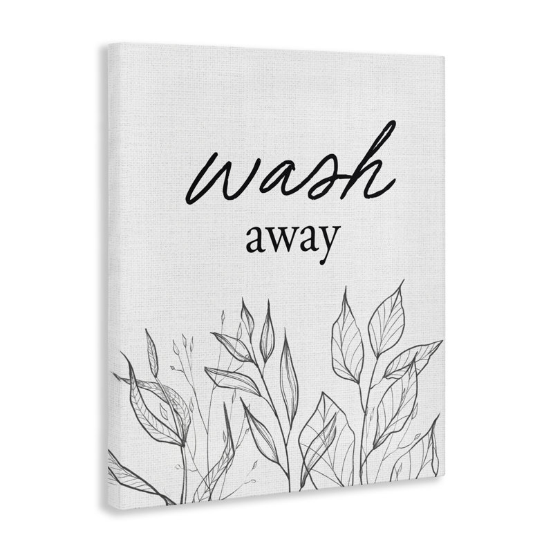 Toile Minimalist Leaves Wash Away, design par lettré et doublé, H 30 po x l 24 po