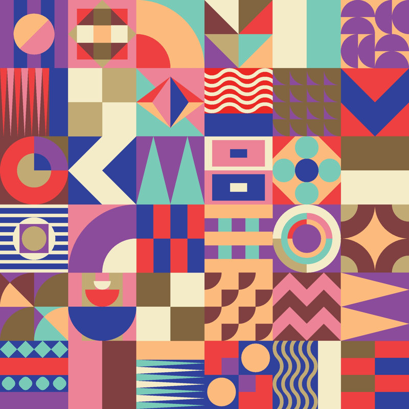 Geometric Mosaic Pattern by EnginKorkmaz - Wrapped Canvas Print, 76cm H x 76cm W