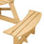 Table de pique-nique extérieure pour 6 personnes avec 3 bancs intégrés et trou pour parasol - Idéale pour jardin, cour ou terrasse - Résistante aux intempéries - Bois naturel robuste - Trou pour plus de détente