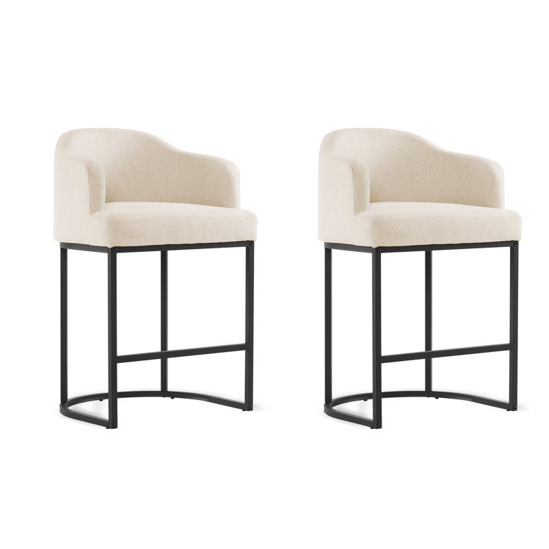 Tabouret de comptoir rembourré Alyce, Lin / Lin