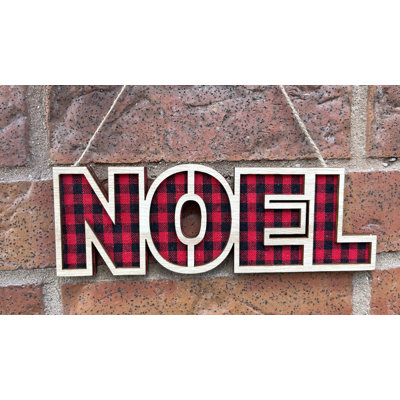 Figurine décorative en bois Buffalo Check Noel