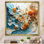 Encre liquide bleue et blanche Geyser I - formes abstraites, impressions d'art mural