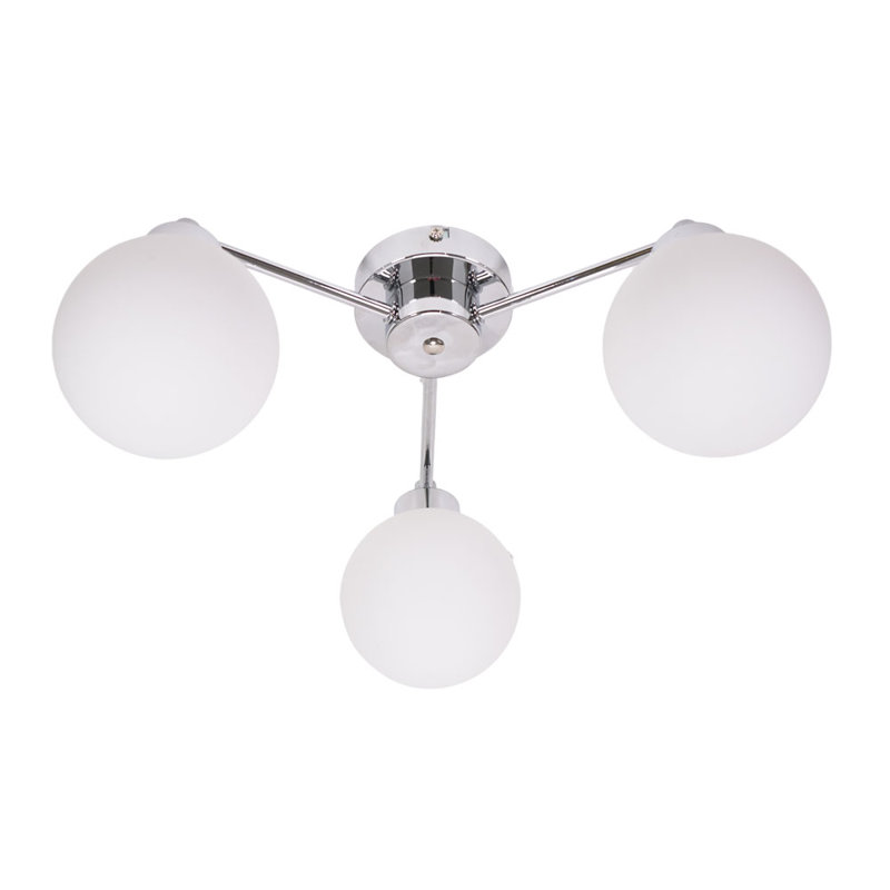 Cementon Glass Semi Flush Mount, Brushed Silver, Yes