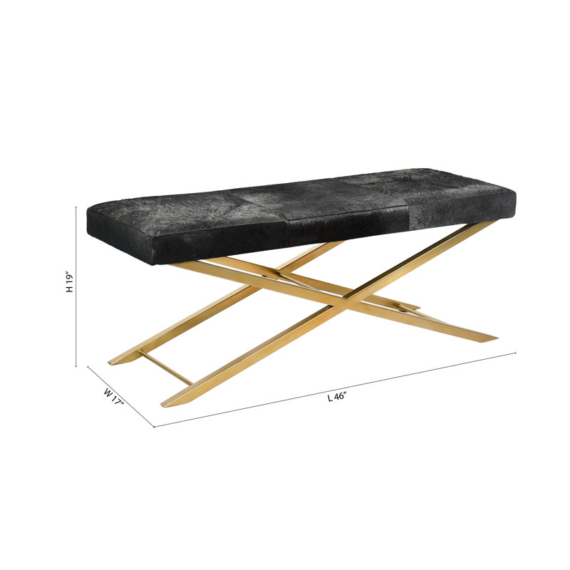 This bench is a gold stainless steel frame bench