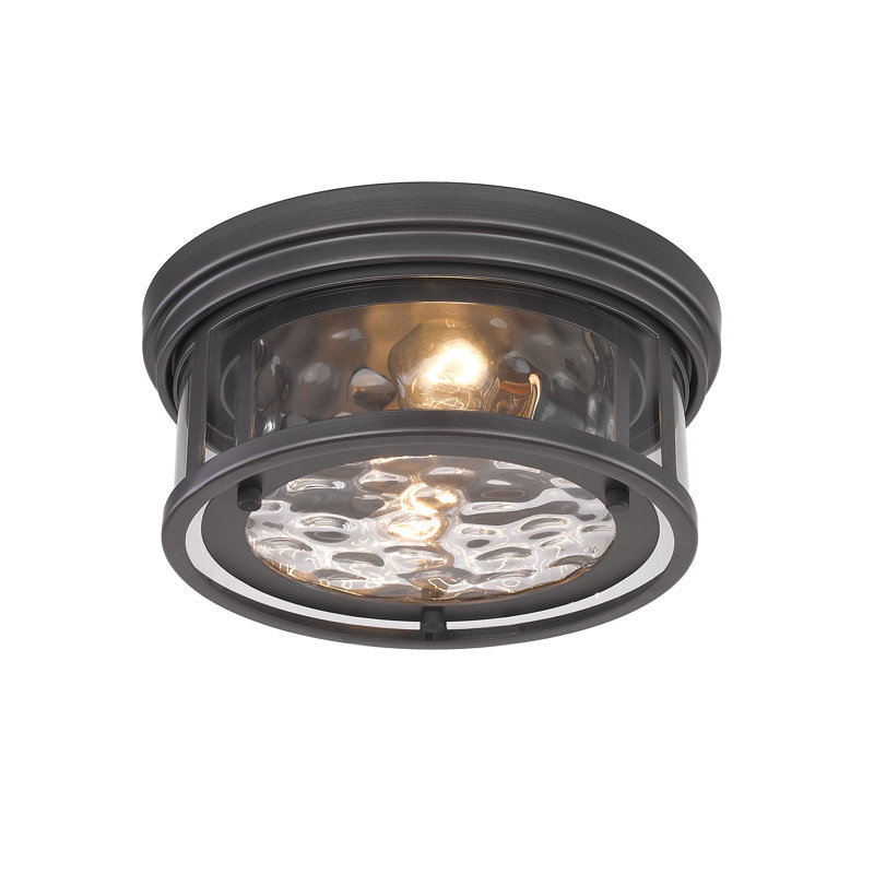 Masuda Glass Flush Mount, Bronze