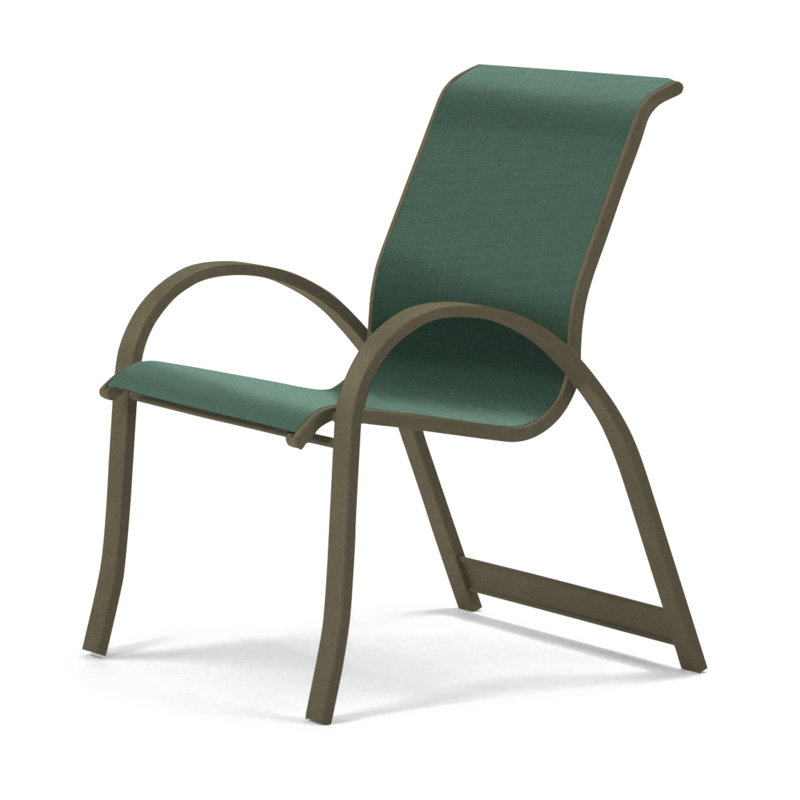 Fauteuil de salle à manger empilable Hiraku, Vert forêt 22D Sunbrella® vert, Bois de plage