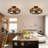 Rustic Farmhouse Flush Mount Ceiling Light Fixture, 3-Light Wood And Metal Cage Semi-Flush Mount For Hallway, Entryway, Bedroom, Kitchen