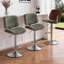 Tabouret de bar pivotant à hauteur réglable, siège en tissu de chenille avec structure en métal pour comptoir de cuisine (vert, ensemble de 3)-775643300-775643302