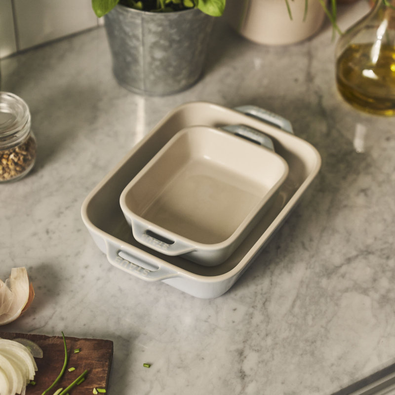 Staub Ceramic 2-pc Rectangular Baking Dish Set, Blue