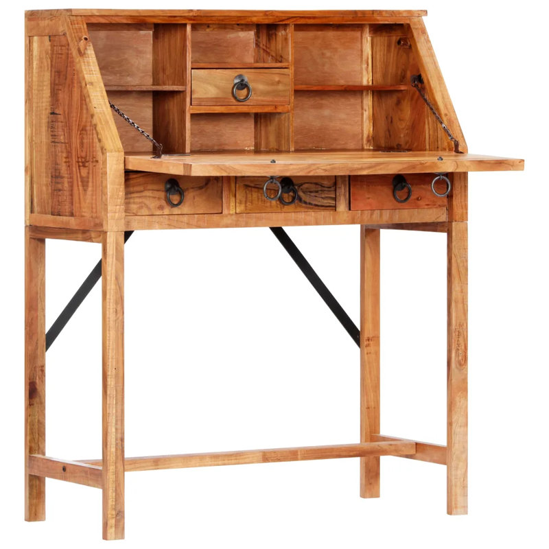 Briela Solid Wood Secretary Desk