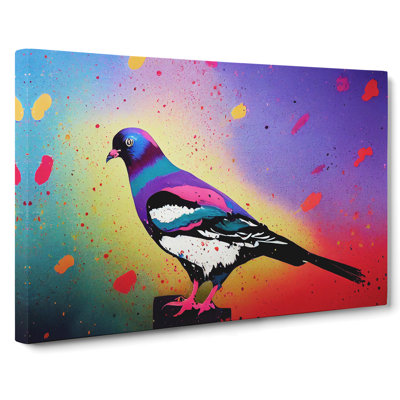 Pigeon Bird Splash Vol.4 Abstract - Wrapped Canvas