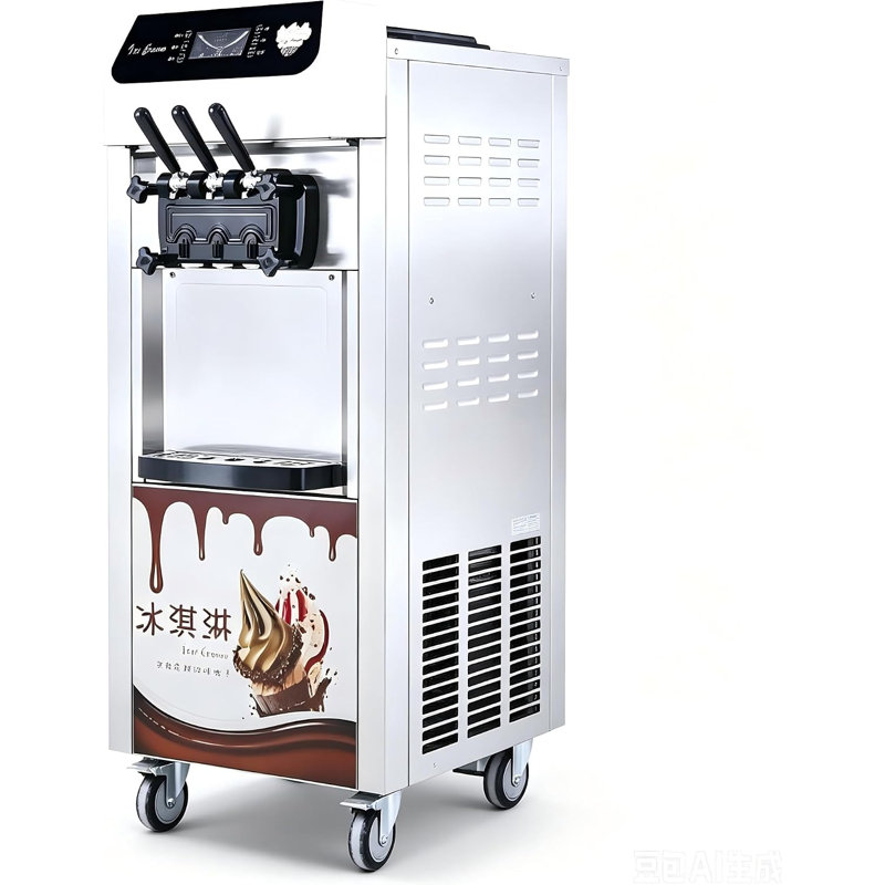 Premium Soft Ice Cream Maker with Low Noise & One-Button Operation | Compact Space-Saving Equipment for Small Businesses & Home Dessert Making