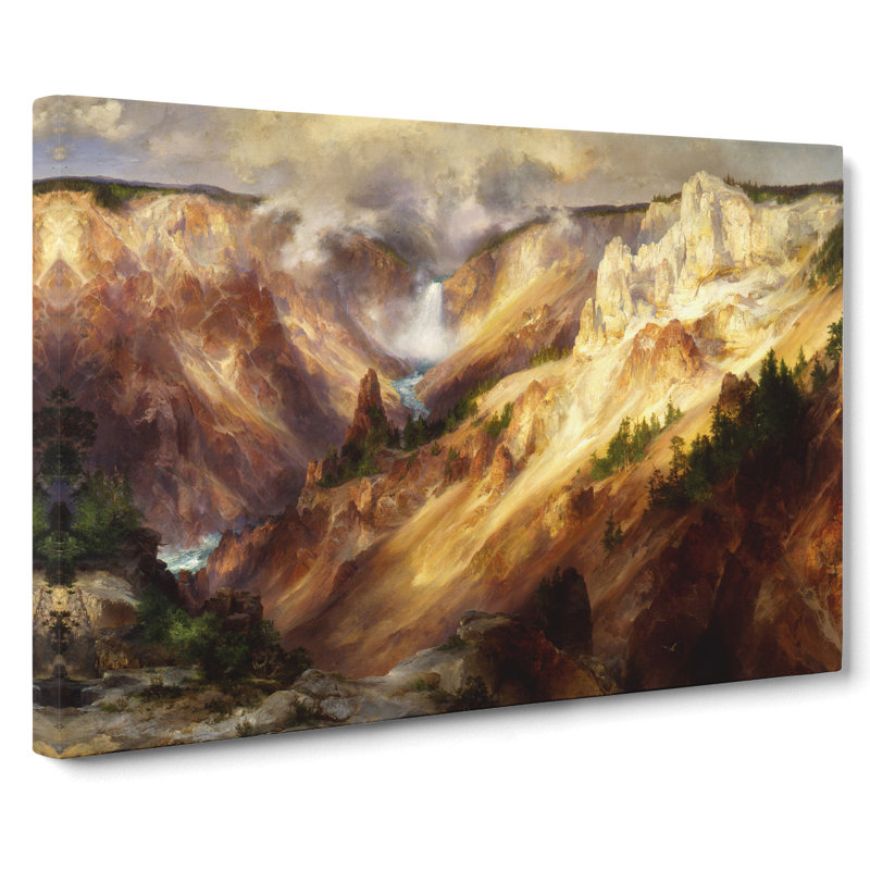 Grand Canyon Of Yellowstone by Thomas Moran - Wrapped Canvas, 35cm H x 50cm W x 3cm D
