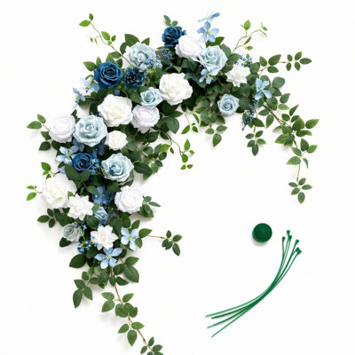 Wedding Arch Flowers, 5.9FT | Floral Garland, Artificial Rose Floral Swag, Ceremony Arbor Backdrop Decoration