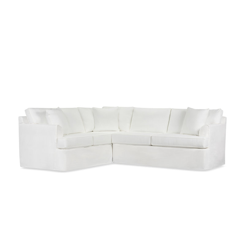 Canapé modulaire 2 pièces Conradina, Orienté à gauche (vu de face), Toile blanc cassé Bayou
