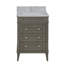 Ensemble de meuble-lavabo simple 24 po Francfort avec comptoir gris vieilli et comptoir en marbre de Carrare-762033612-784341375