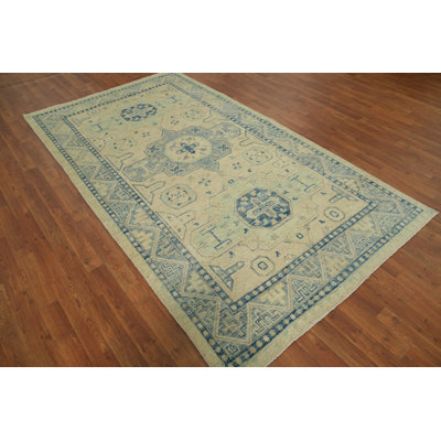Tapis turc transitionnel en laine Oushak 5 x 8