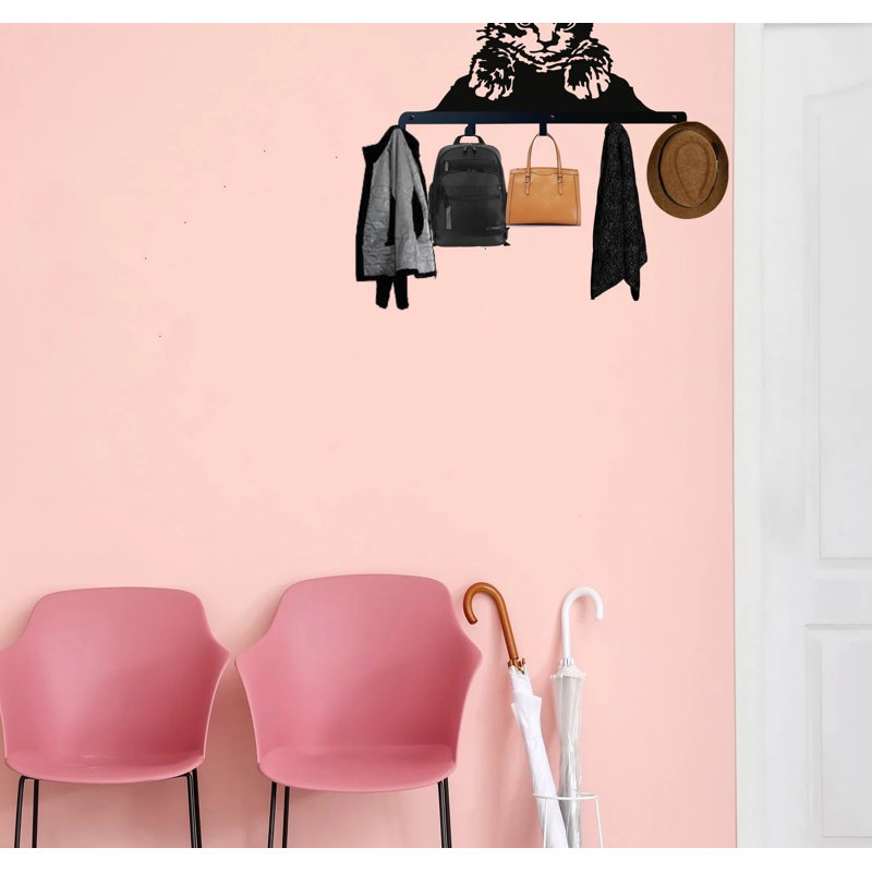 Metal Wall Organizer with Key Hooks