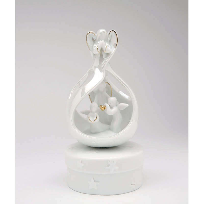 Figurine musicale en porcelaine Heralding Angel