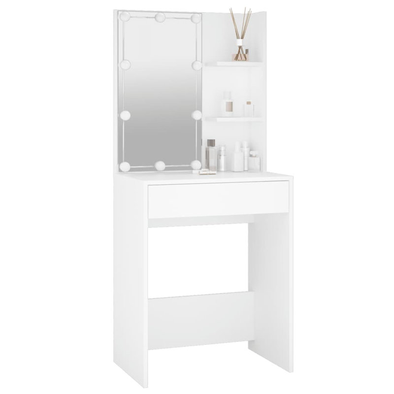 Joslyne Dressing Table with Mirror, White