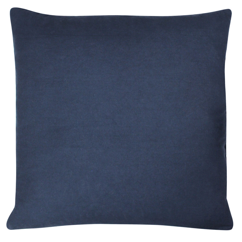 Floral Square Cushion, Navy