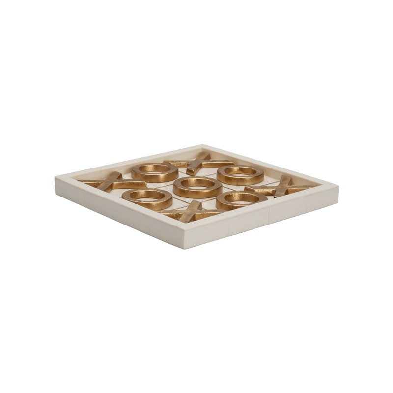 Tic Tac Toe-Resin/Gold Metal (Box)