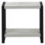Table d'appoint, côté, bout, étroit, petit, 2 niveaux, stratifié gris, métal noir, contemporain, moderne-2072617109