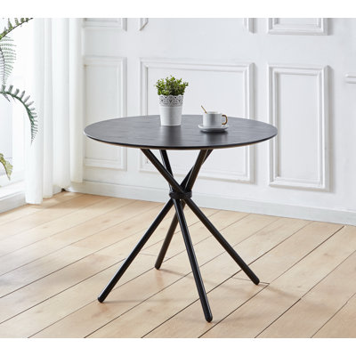 Mose Round Metal Base Dining Table