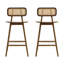 Tabouret de bar d'intérieur en bois avec repose-pieds (ensemble de 2)-1338465905