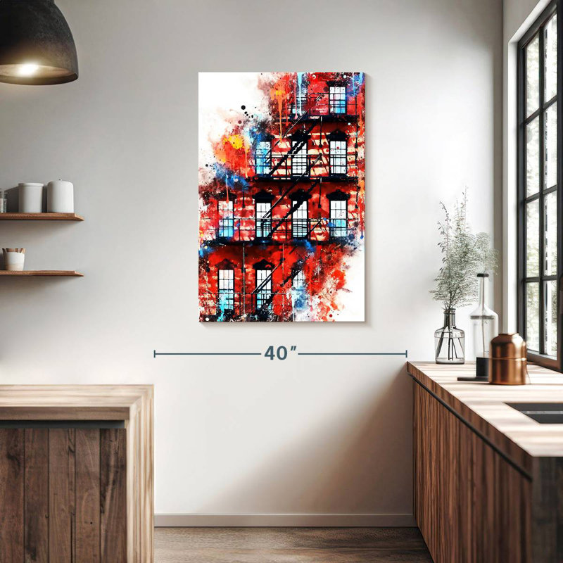 Façade aquarelle Lilie, H 39 po x l 26 po
