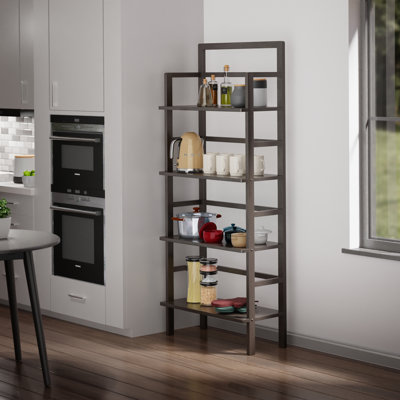 Akihito 29.53 in. W Solid Wood Standard Baker's Rack with Wooden Shelves