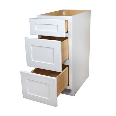 White Shaker 3 Drawer Base Cabinet