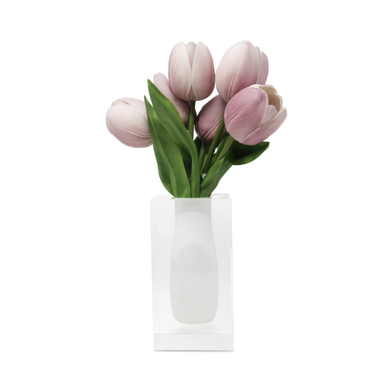 Jesue Crystal Table Vase, White