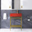 Ensemble de meuble-lavabo autoportant 24 po en or avec lavabo intégré en céramique mauve 24 po-910696937