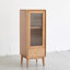 Armoire d'appoint d'angle avec tiroir et porte en verre Layton