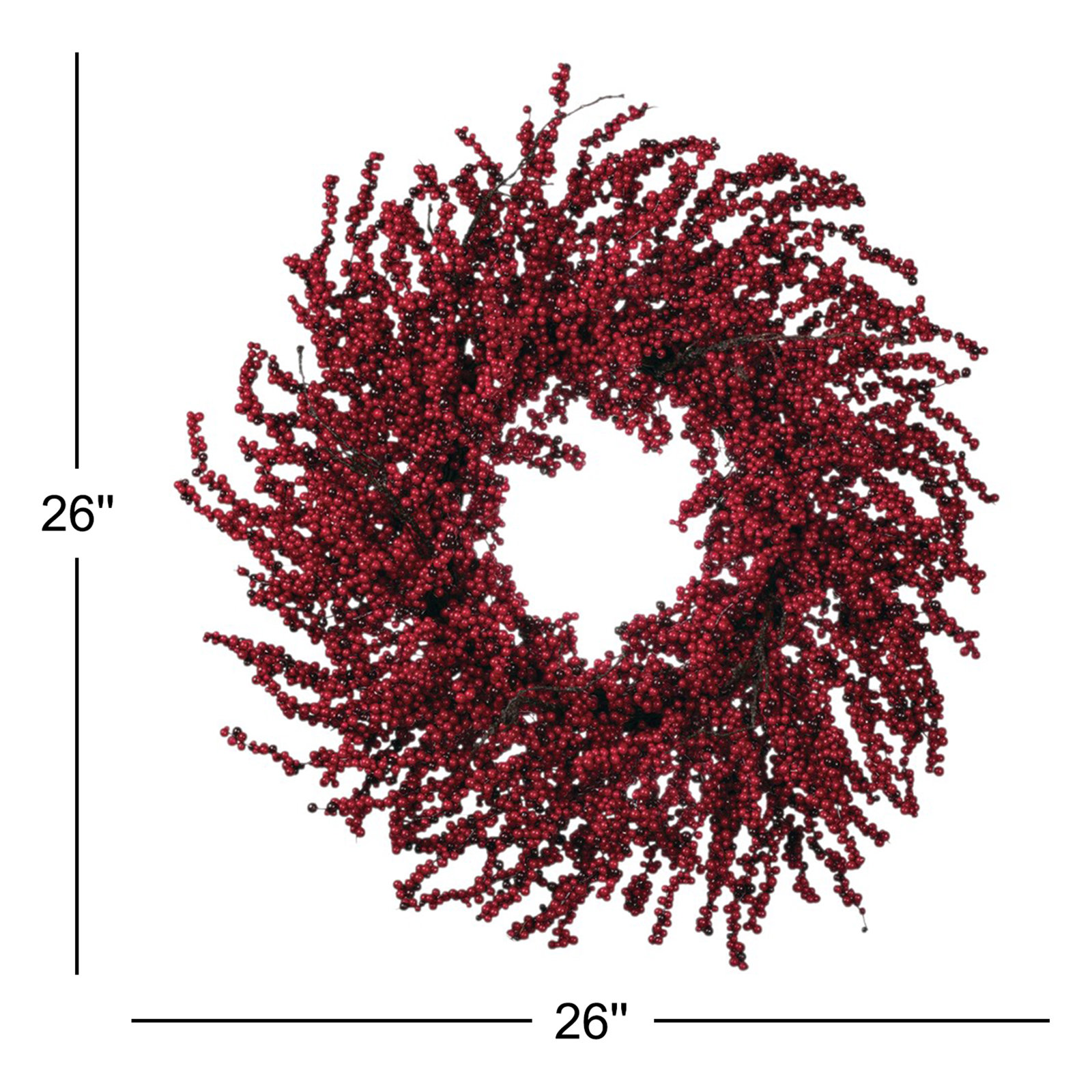 Kathreen Faux Berry Wreath, 26" H x 26" W x 7.5" D