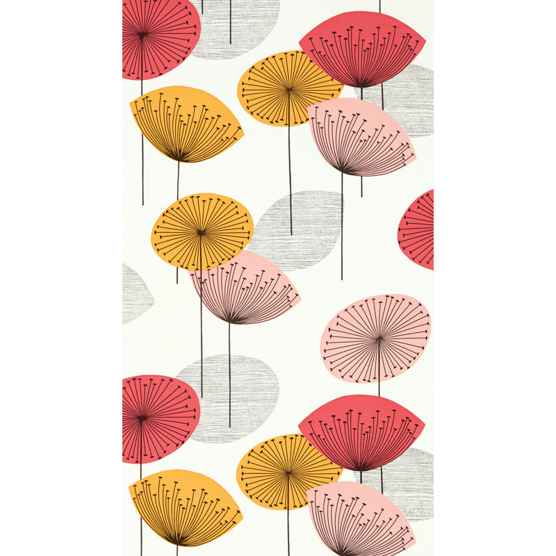 Dandelion Clocks Wallpaper, Coral
