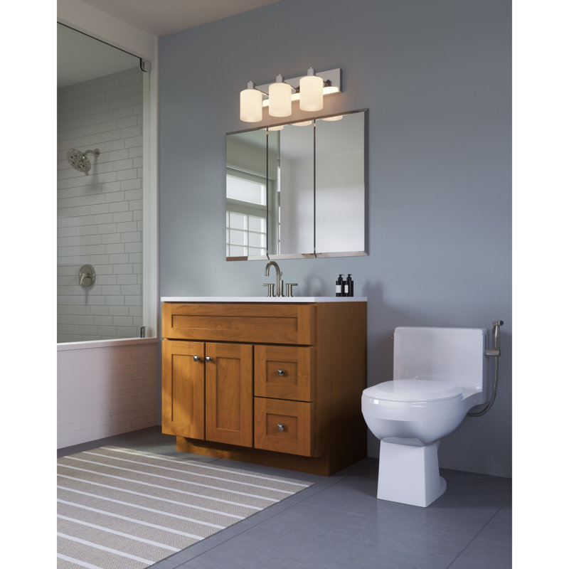 Brookings 36 Inch Bathroom Vanity, Shaker, Solid Wood, Fully Assembled, Sherwin Williams® Gray – Design House, 215749, Tan