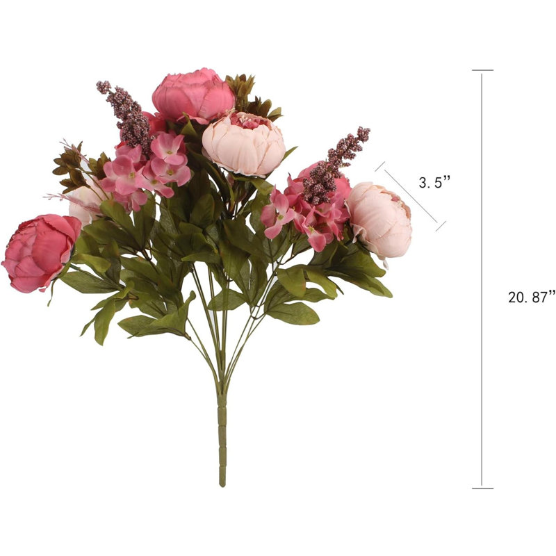 Fleurs artificielles en soie artificielles rétro, lot de 1, Rose