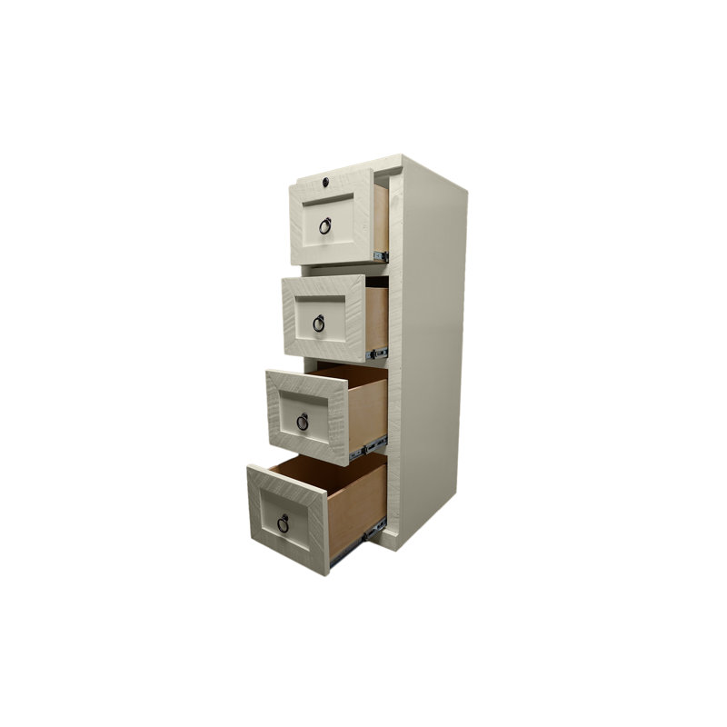 Classeur vertical 4 tiroirs Zykell, Blanc doux