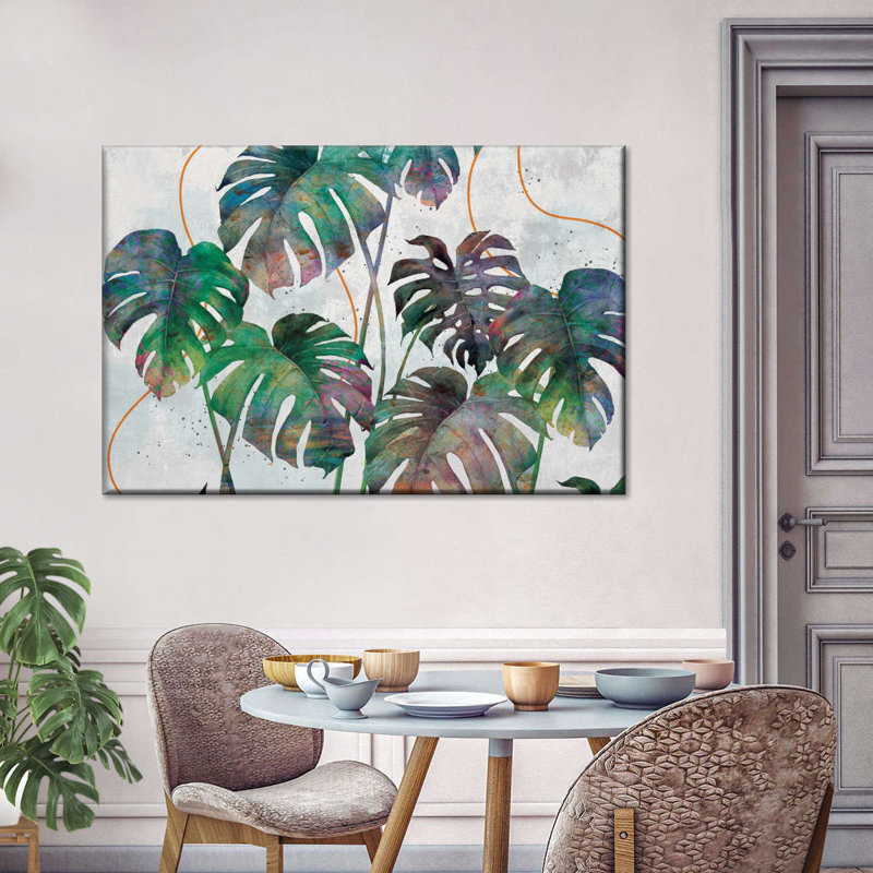 «Monstera Leaves», reproduction sur toile, H 8 po x l 12 po x P 1 po