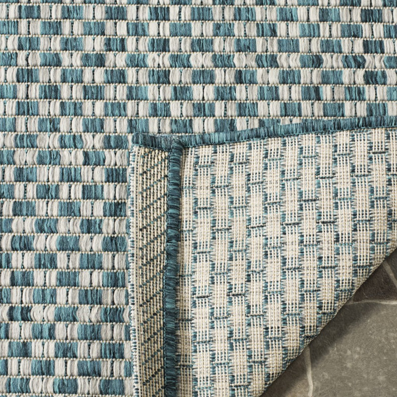 Dirks Performance Geometric Indoor/Outdoor Area Rug, Square 5'3"
