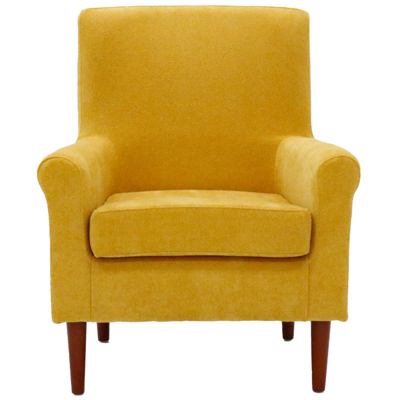 Ronald Upholstered Armchair, Yellow Polyester Blend