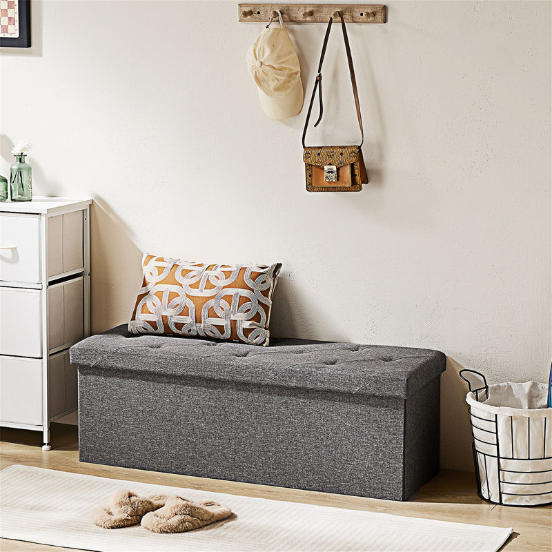 Banc de rangement en tissu, H 15,02 po x l 30,02 po x P 15,02 po