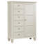 Commode 8 tiroirs Vallauris blanc crème avec rangement spacieux et tiroir supérieur doublé de feutre