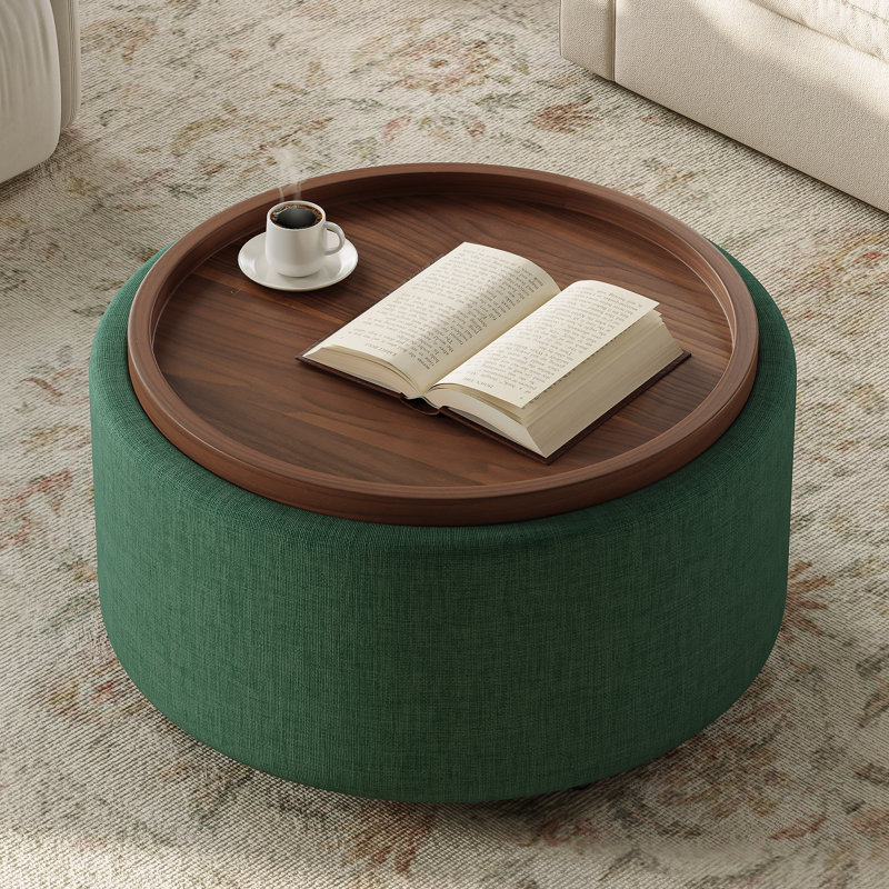 Table basse ronde avec rangement Verve, Vert
