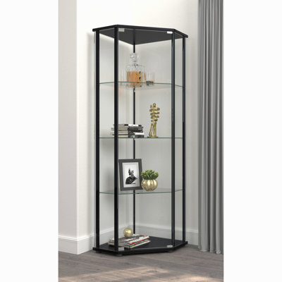 Vitrine noire à 4 tablettes