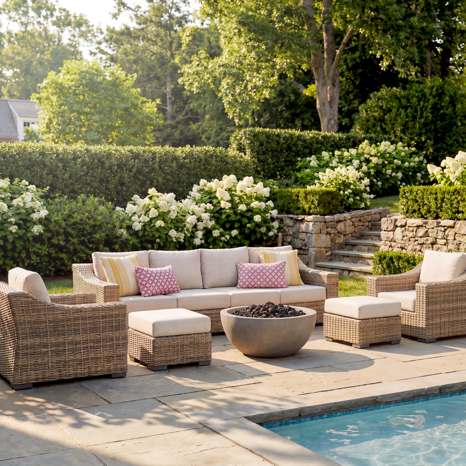 Eloisa 7 Piece Sofa Seating Group with Cushions, Tan