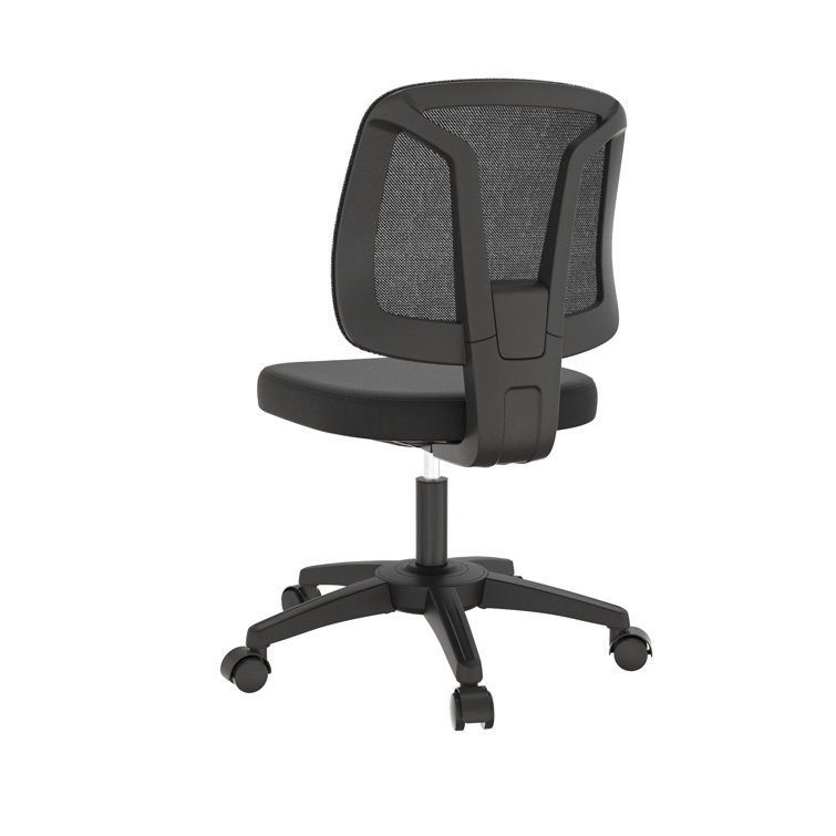 Armless Office Chair Low Back Desk Chair with Lumbar Support, Adjustable  Height for Small Space