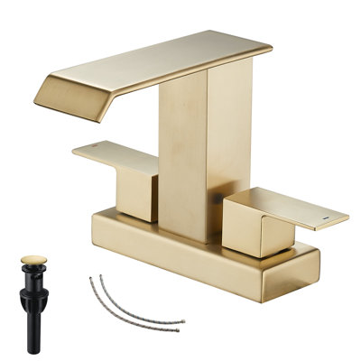 Centerset 2-handle Bathroom Faucet with Drain Assembly